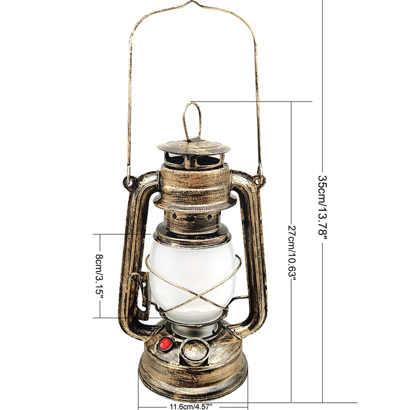 

27cm Iron Antique Bronze Oil lanterns (Cover) Nostalgic Portable Outdoor Camping Lamp Leak-Proof Seal Outdoor Camping Lights