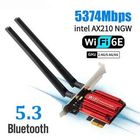 5374 Мбит/с Bluetooth 5.3 WIFI 6E PCIE адаптер Intel AX210 трехдиапазонный беспроводной Wi-Fi 6 сетевая карта Windows 11 Window10 для ПК