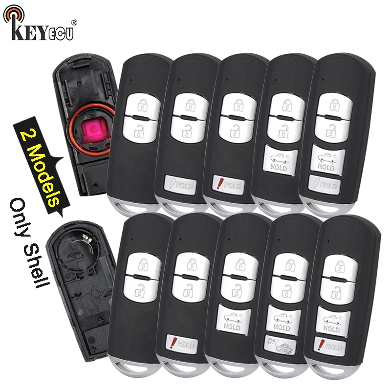 KEYECU для Mazda 3 5 6 CX-5 CX-7 CX-9 Замена 2/ 3/2+1/3+1/4 кнопки Smart Remote Car Key Shell Case Fob с необрезанным