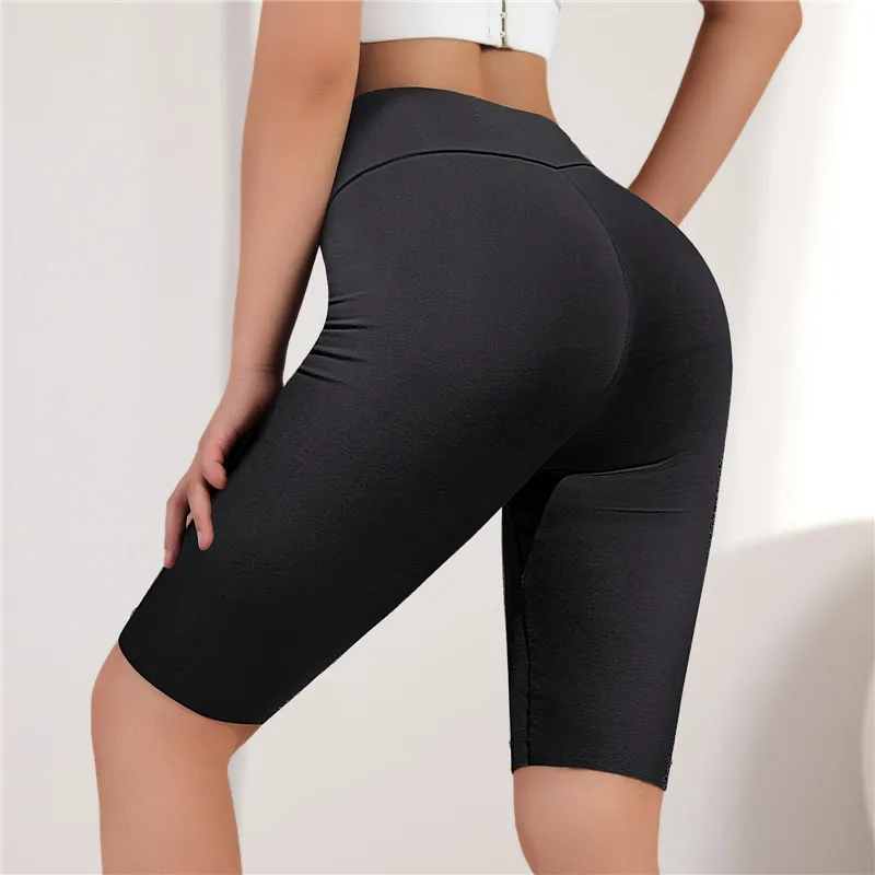 

Seamless Biker Shorts Women Fitness Casual High Waist Fashion Summer Slim Knee-Length Bottoms Black Cycling Shorts Streetwear