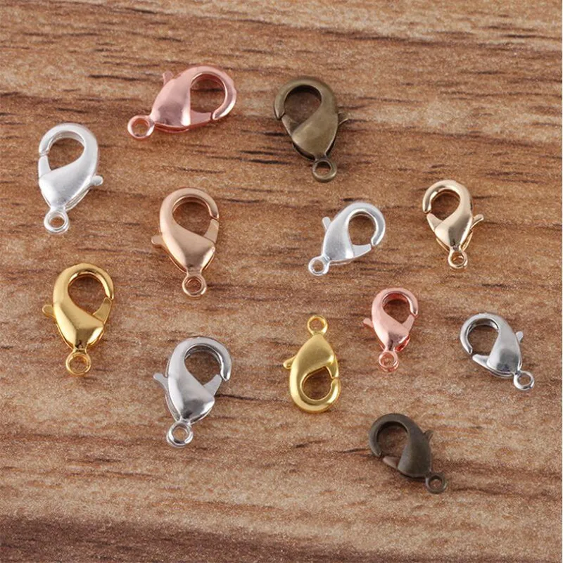 

1pack Lobster Clasps for Bracelets Necklaces 10-21mm Hooks Chain Closure Findings Accessories for Jewelry Making Wholesale