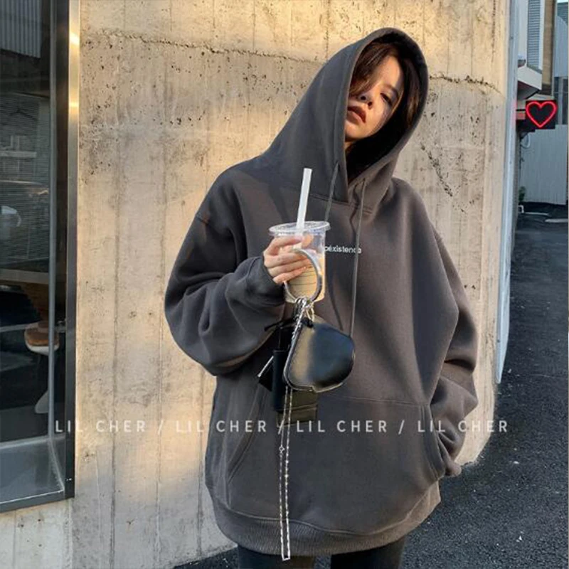 

Casual letter loose hoodie sweatshirt