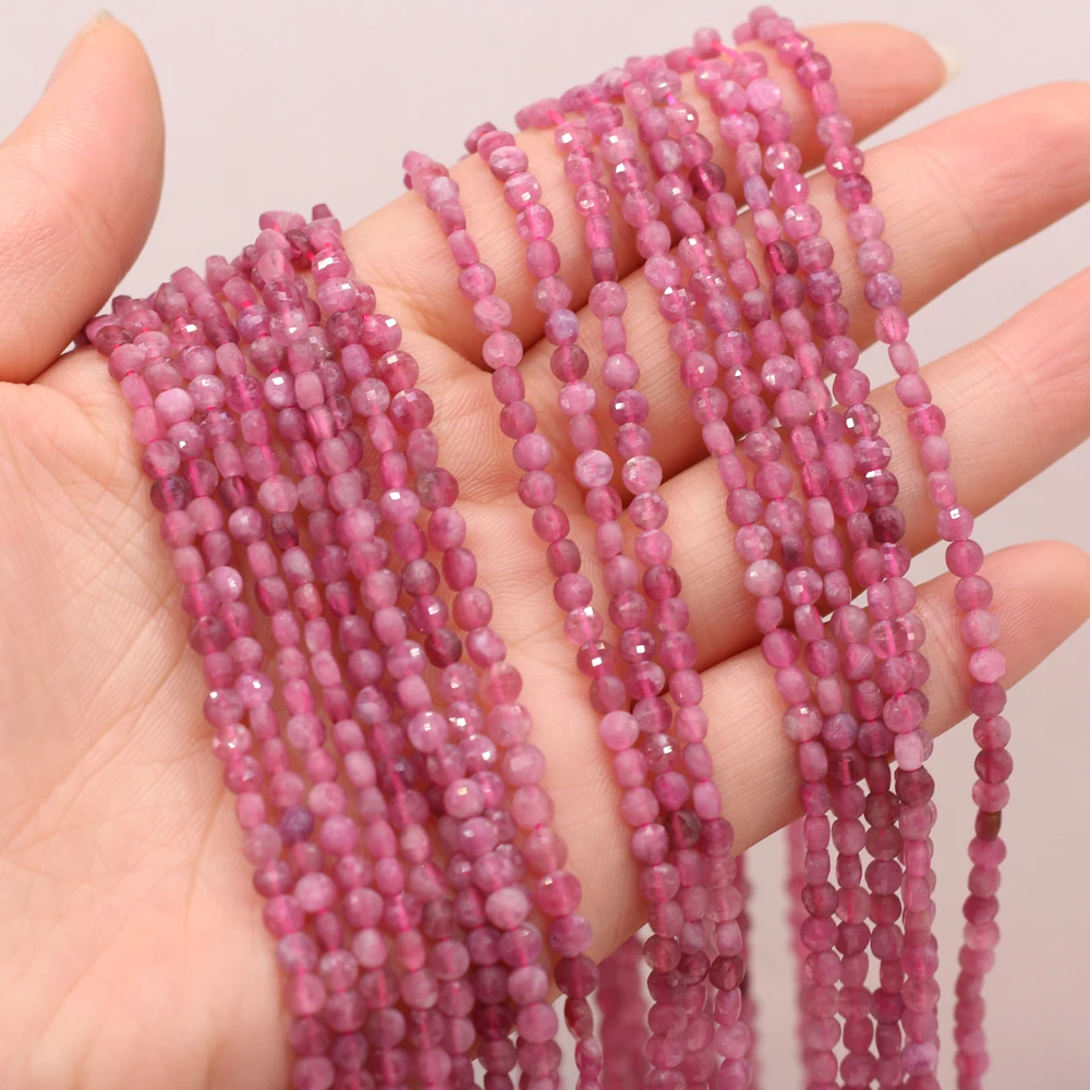 Натуральные полудрагоценные камни сплющенные граненые турмалиновые бусины в