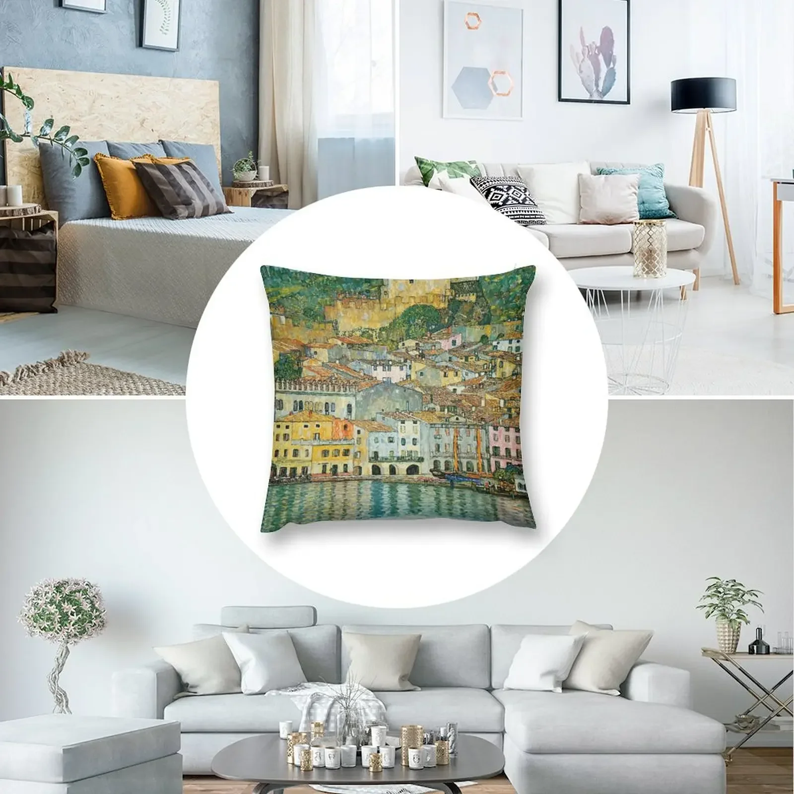 Malcesine on Lake Garda - Густава Климт наволочки для диванов наволочка