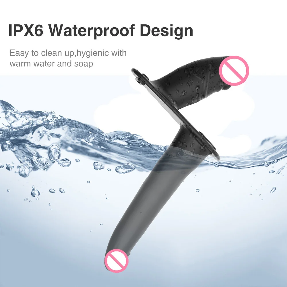 Двойной вибрирующий страпон-фаллоимитатор на реалистичных трусиках для женщин, пар и лесбиянок.