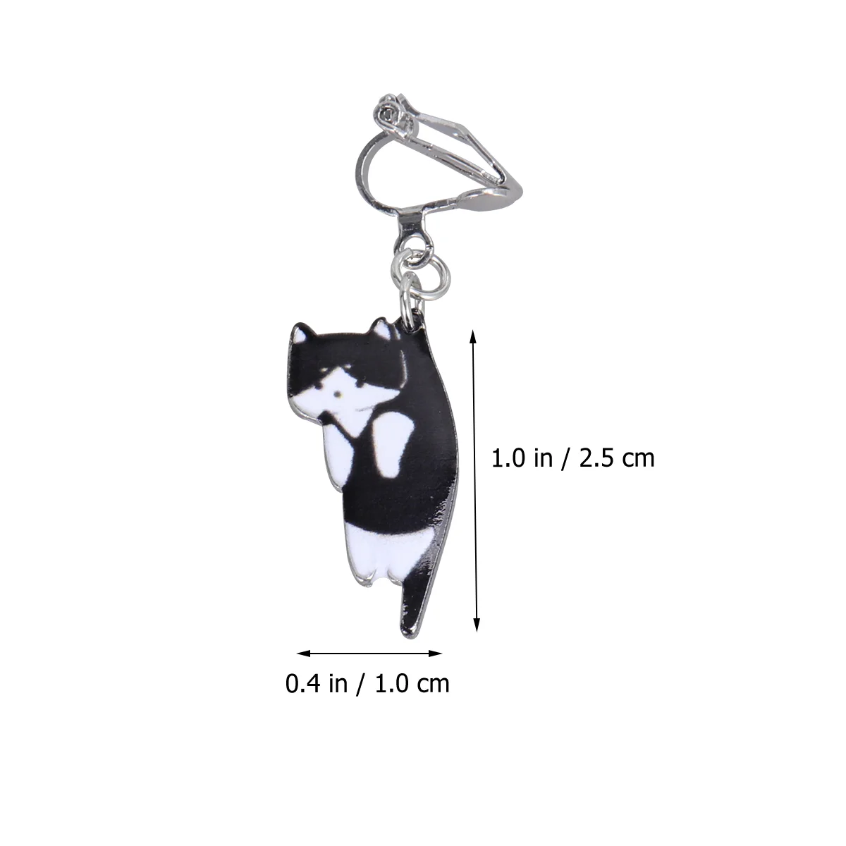 Cartoon Earrings for Women Dangle Pearl Studs Cat Witout Piercing Earclips Oil Drip Creative Pattern Miss