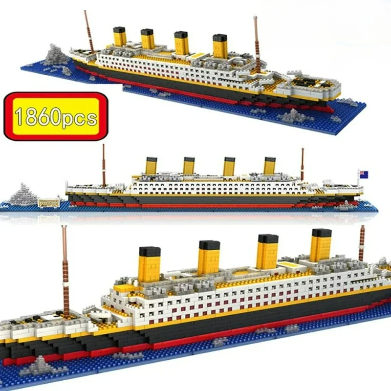 

1860pcs Titanic Model Large Cruise Ship/Boat 3D Micro Building Blocks Bricks Collection DIY Toys for Children Christmas Gift