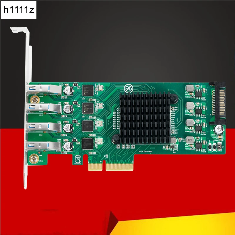 Фото 4 порта USB 3,0 PCI Экспресс плата расширения PCIE USB 3 Hub плата PCI E PCI-E PCIE к USB 3,2 адаптер USB 3.0 5 Гбит/с удлинитель Adaters №1