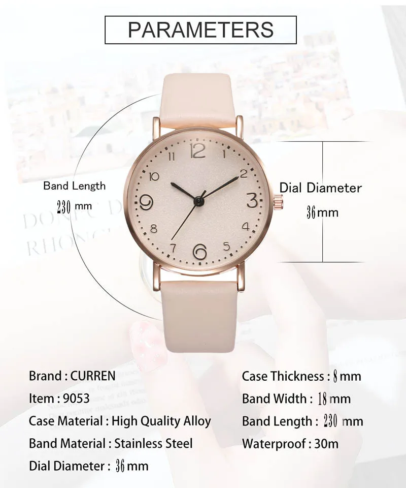 2023 New Hot Casual Simple Digital Women's Quartz Leather Watch Fashionable and Exquisite Gift for Girlfriend