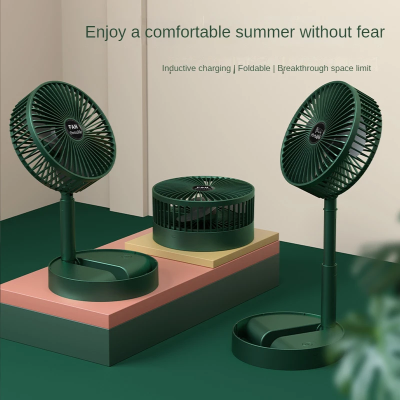 

Foldable Telescopic Fan Portable USB Rechargeable Fan Low Noise Office Household Mini Summer Mute Silent Student Desk Fan