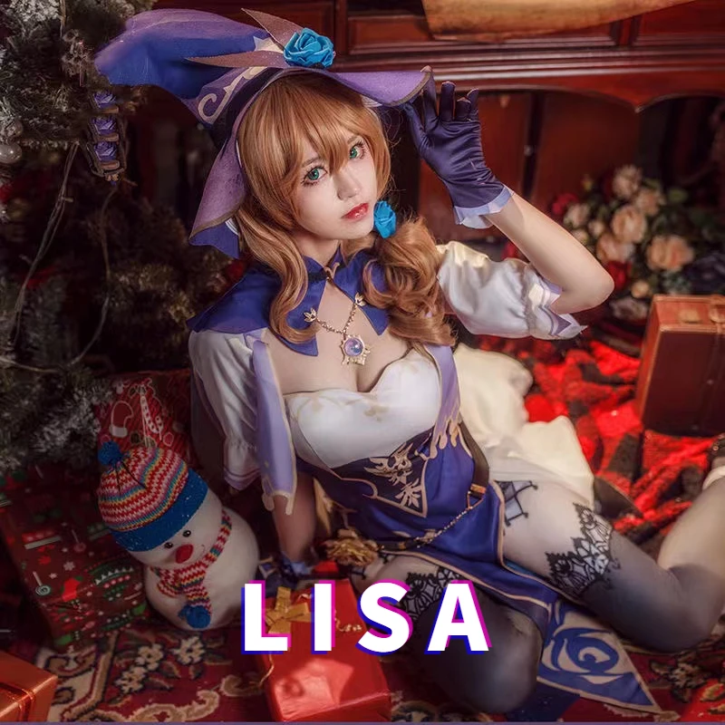 

Cosplay Genshin Impact Cos Suit Rose Witch Lisa Girl Halloween Costume for Women Game Suit Girl Cospaly Anime Costume Cosplay