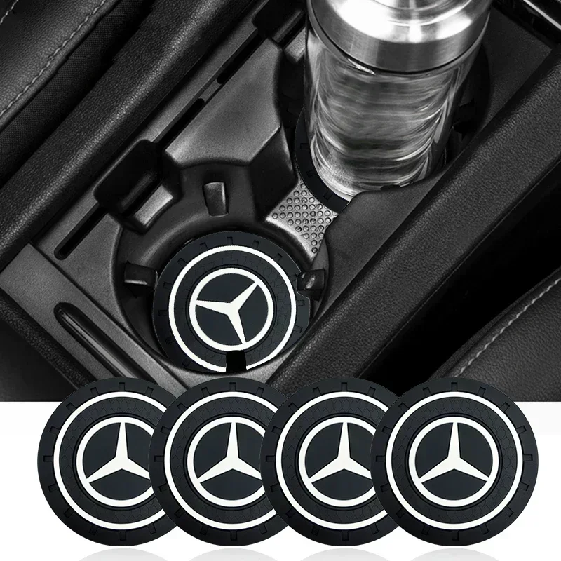 2 шт. Нескользящий автомобильный резиновый коврик для чашки воды Mercedes Benz C180 C200 C260