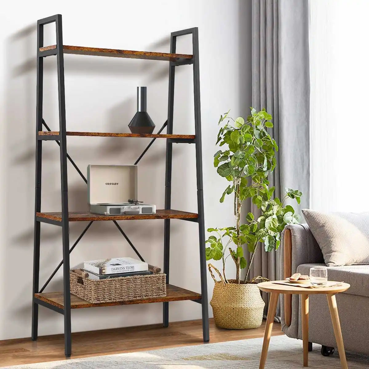 

SNAILHOME 4 Tiers Bathroom Shelves Toilet Floor Type Storage Accessory Rack For Bathroom No Punching Floor Type Kitchen Fixture