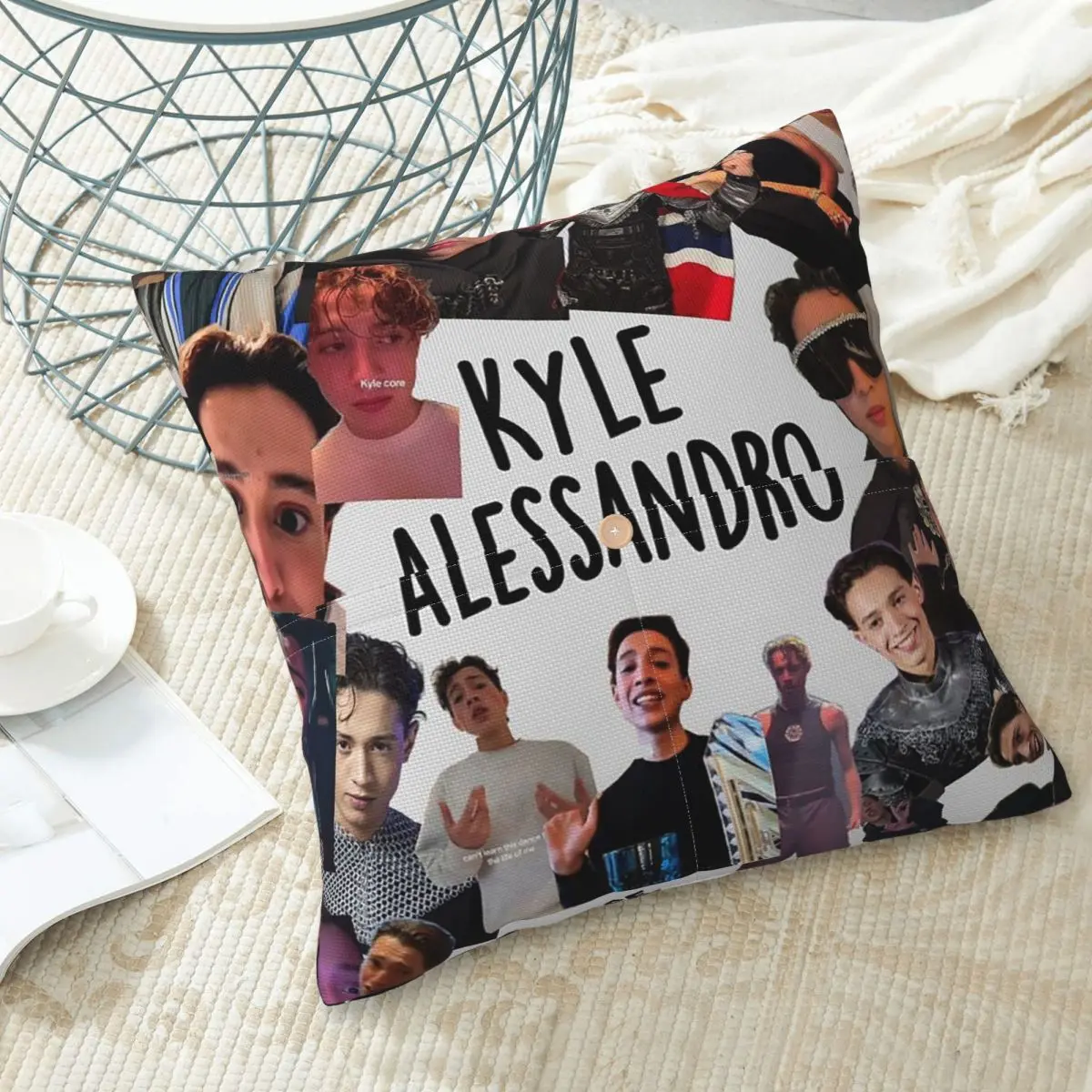 Фото Декоративная наволочка/чехол для подушки Kyle Alessandro Square Linen из полиэстера для дома и спальни №2