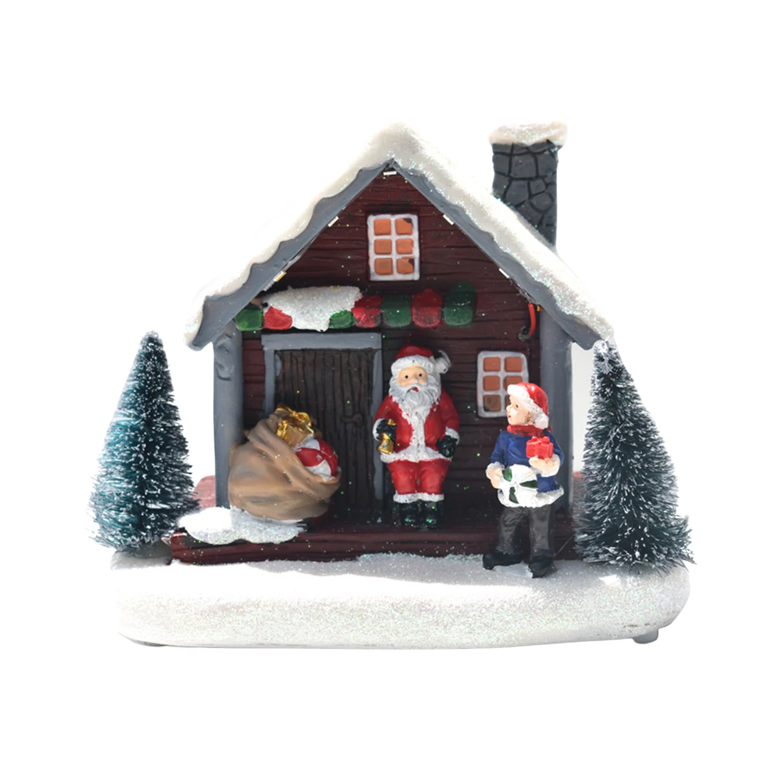 

Рождественский Деревенский Дом снег рождественская деревня здание Санта дом на батарейках Рождественское украшение светодиодный светиль...