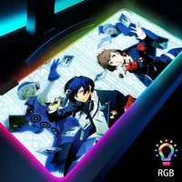 persona 3 anime game rgb led mouse pad desk mat mechanical gaming keyboard office accessory luminous carpet pc cheapest deskmat