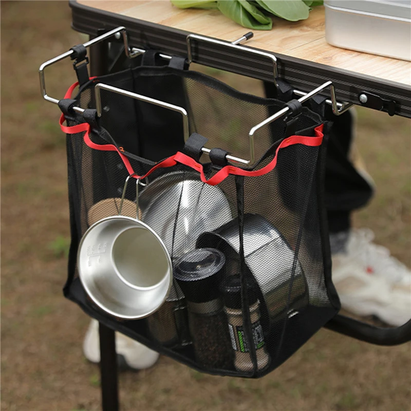 

Outdoor Folding Table Storage Hanging Basket Wild Rack Camping Bag Fishing Net For Chair Picnic Table Hanger Storage Basket