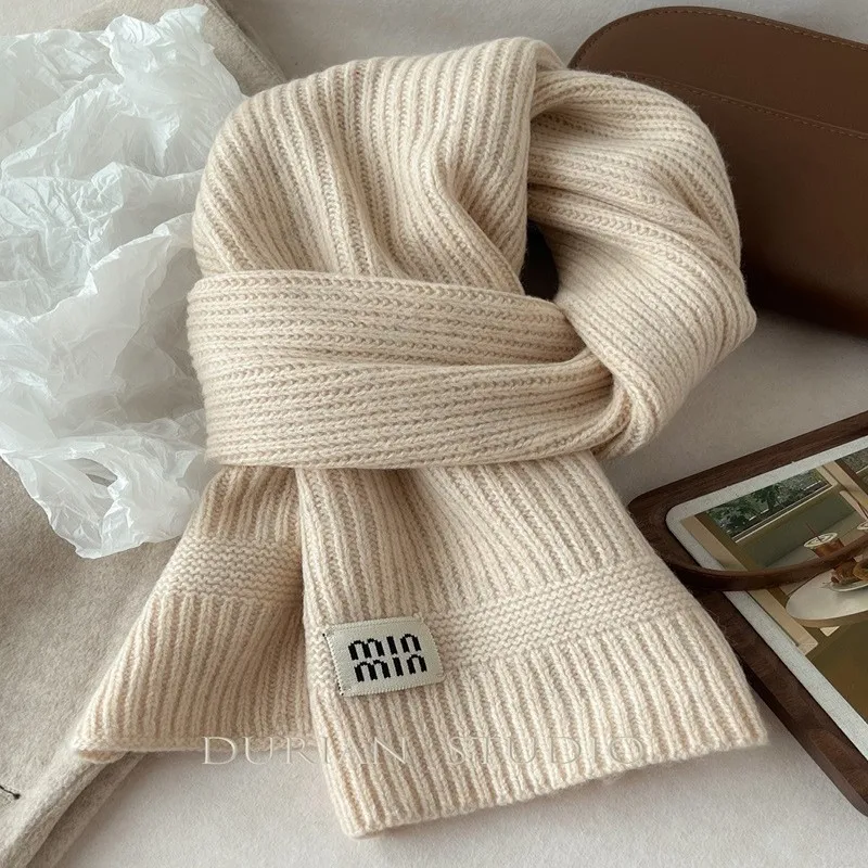 2024 новая корейская версия ангоры красный мягкий восковой вязаный шарф высокого