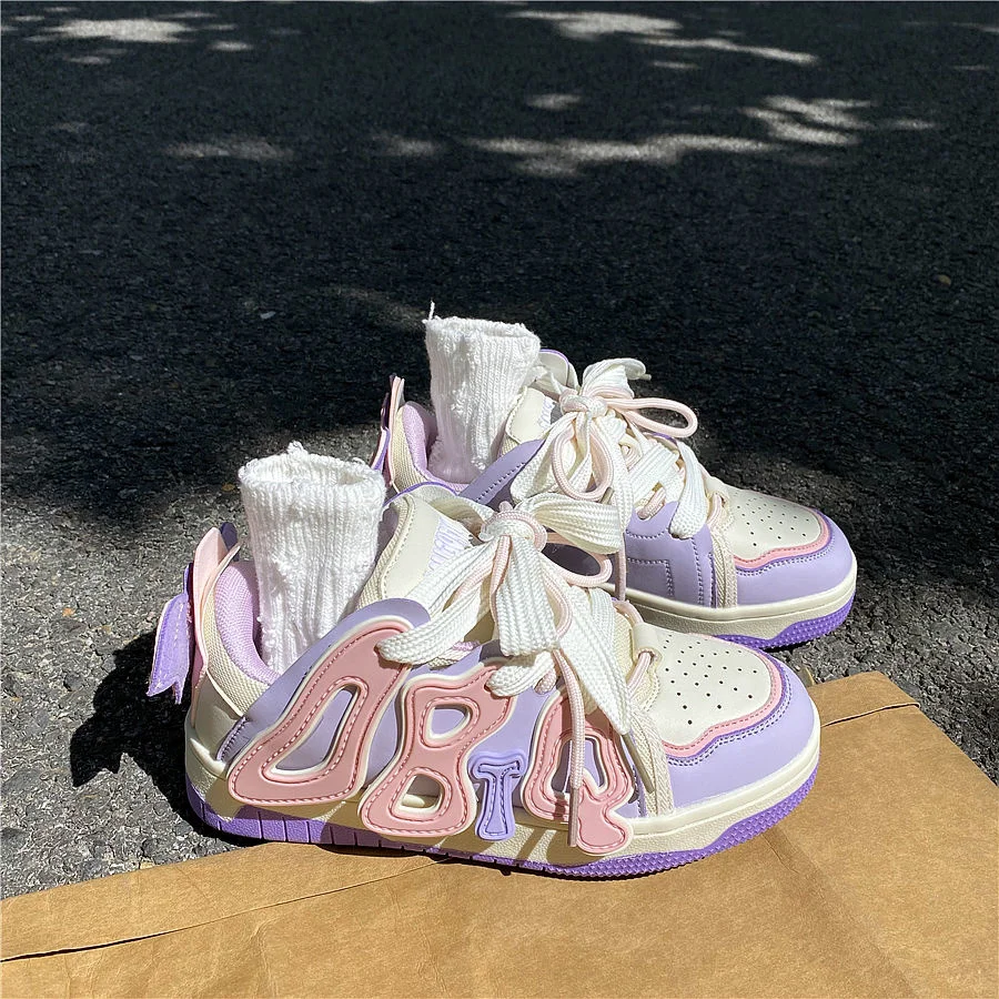 Женские кроссовки с графическим принтом на платформе в стиле хип-хоп