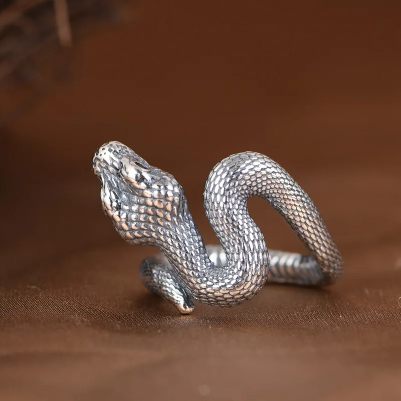 Мужское Винтажное кольцо в виде змеи BOICAI Серебро S925 пробы стиле хип-хоп