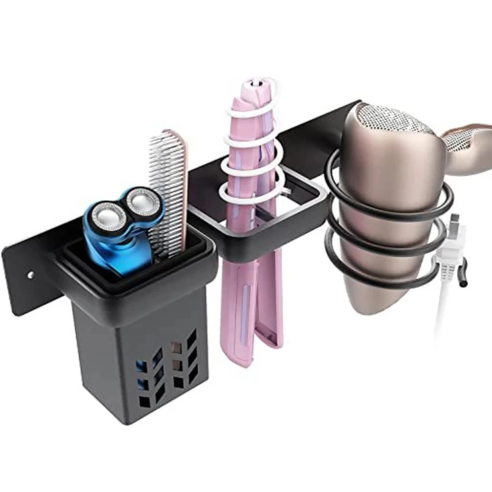 

Multi-Functional Hair Straightener Holder Storage Box Holder Hair Dryer Blower Rack Bathroom Hairdryer Care Tool Wall Mounted