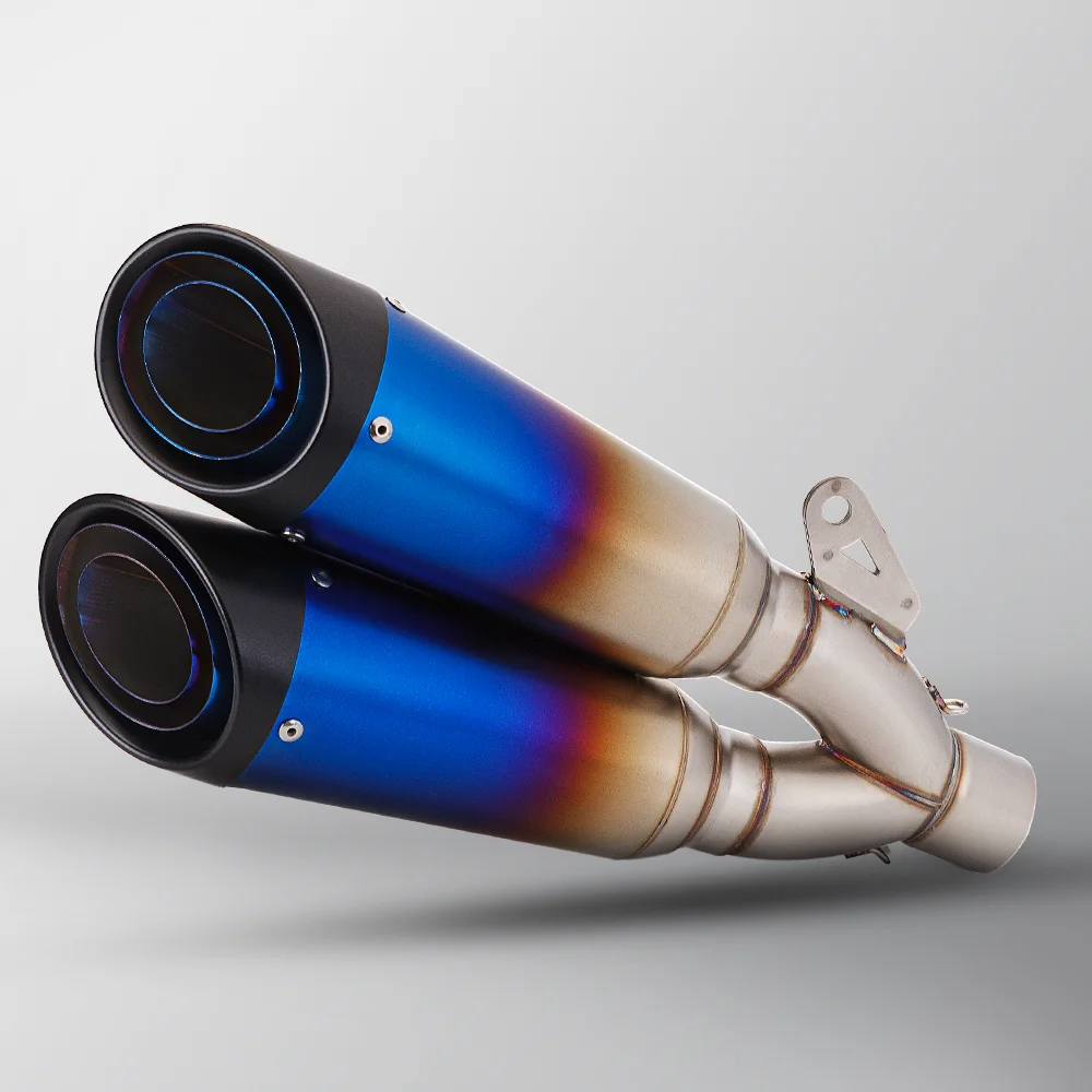 Универсальный выхлопной глушитель для мотоцикла выхлопная труба с двойным