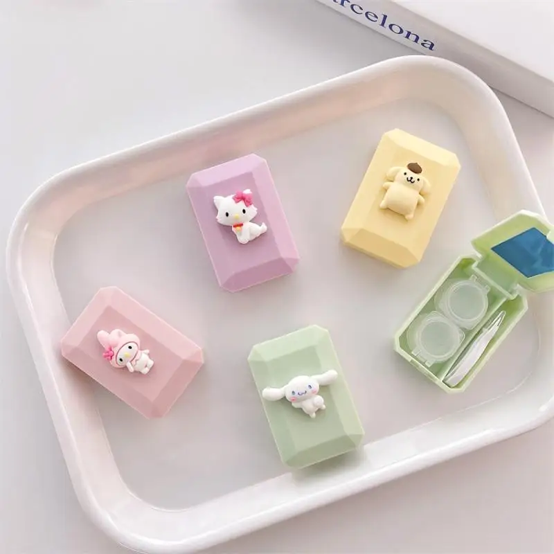 

6*4*2 см Sanrio мультфильм Cinnamoroll Kuromi простой чехол с контактными линзами портативная коробка для кормления кавайная аниме игрушка для девочек Подарки