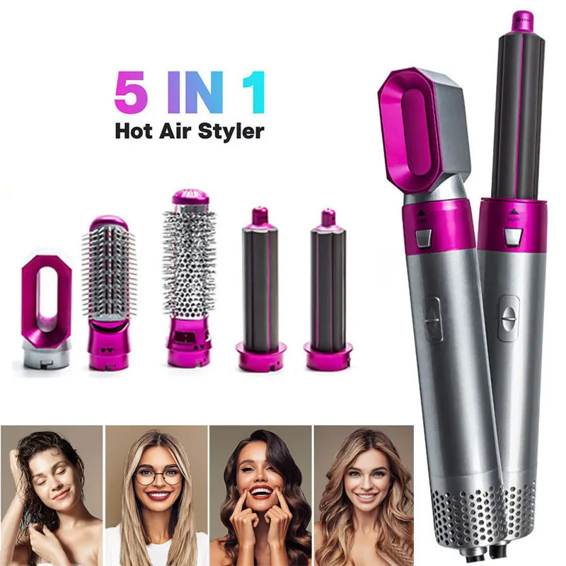 

Hair Dryer Brush 5 In 1 Hair Blower Brush Hot Air Styler Comb One Step Hairdryer Electric Blowing Hair Dryer Auto Curling Iron