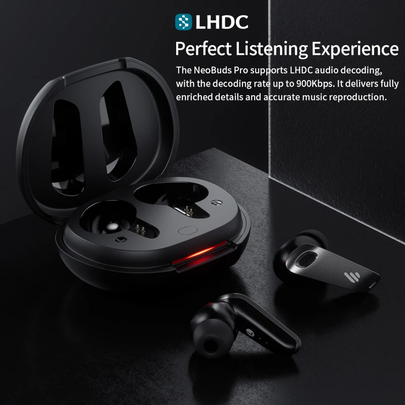 Najtaniej EDIFIER Neobuds Pro Hybrid ANC Hi-res Certyfikowany Z Kodekiem LDAC LHDC HD Audio Aktywna Redukcja Szumów Prawdziwie Bezprzewodowe Słuchawki