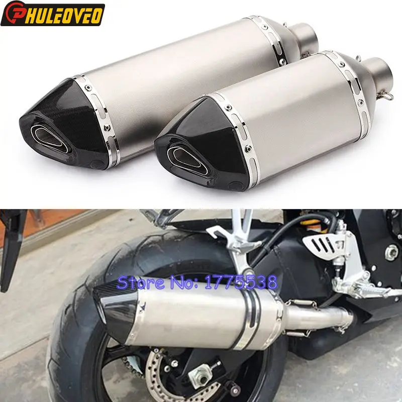 

51MM 61MM Carbon Fiber Modified Motorcycle Exhaust Muffler Escape Demper with DB Killer for Z800 Z900 PCX125 PCX150 MT07 ZX-10R