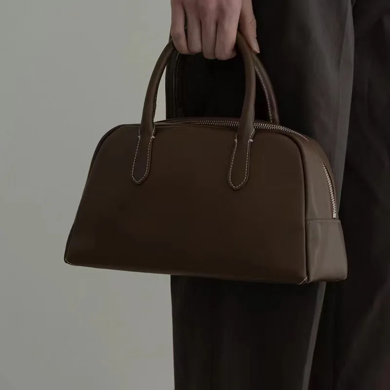 

Корейский популярный бренд роскошная женская сумка для боулинга вместительная кожаная женская маленькая сумка однотонная сумка