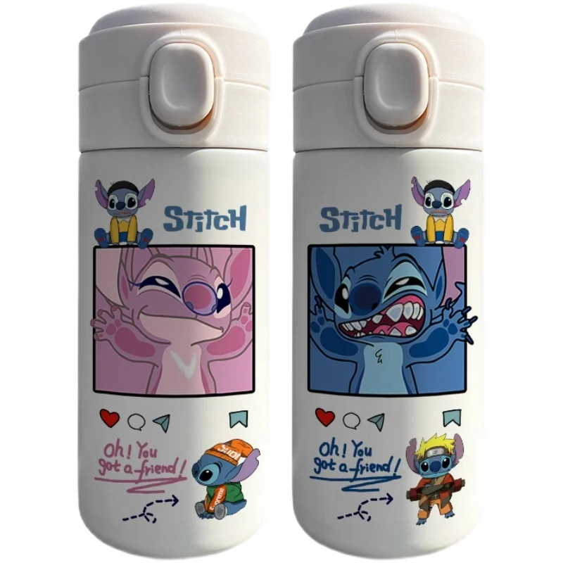 

Disney Water Cup Cartoon Stitch Insulation Cup 304 Stainless Steel Cartoon Stitch Boy Girl Student Water Bottle 300 450ML