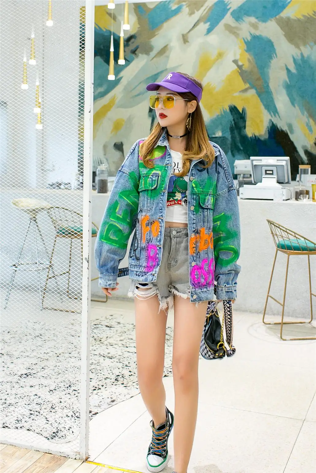 Новинка Осень Тайланд модный бренд тяжелой промышленности граффити мультфильм