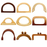 1pcs wooden handle replacement diy purse handbag bag handles ring portable bag strap tote bag accessories