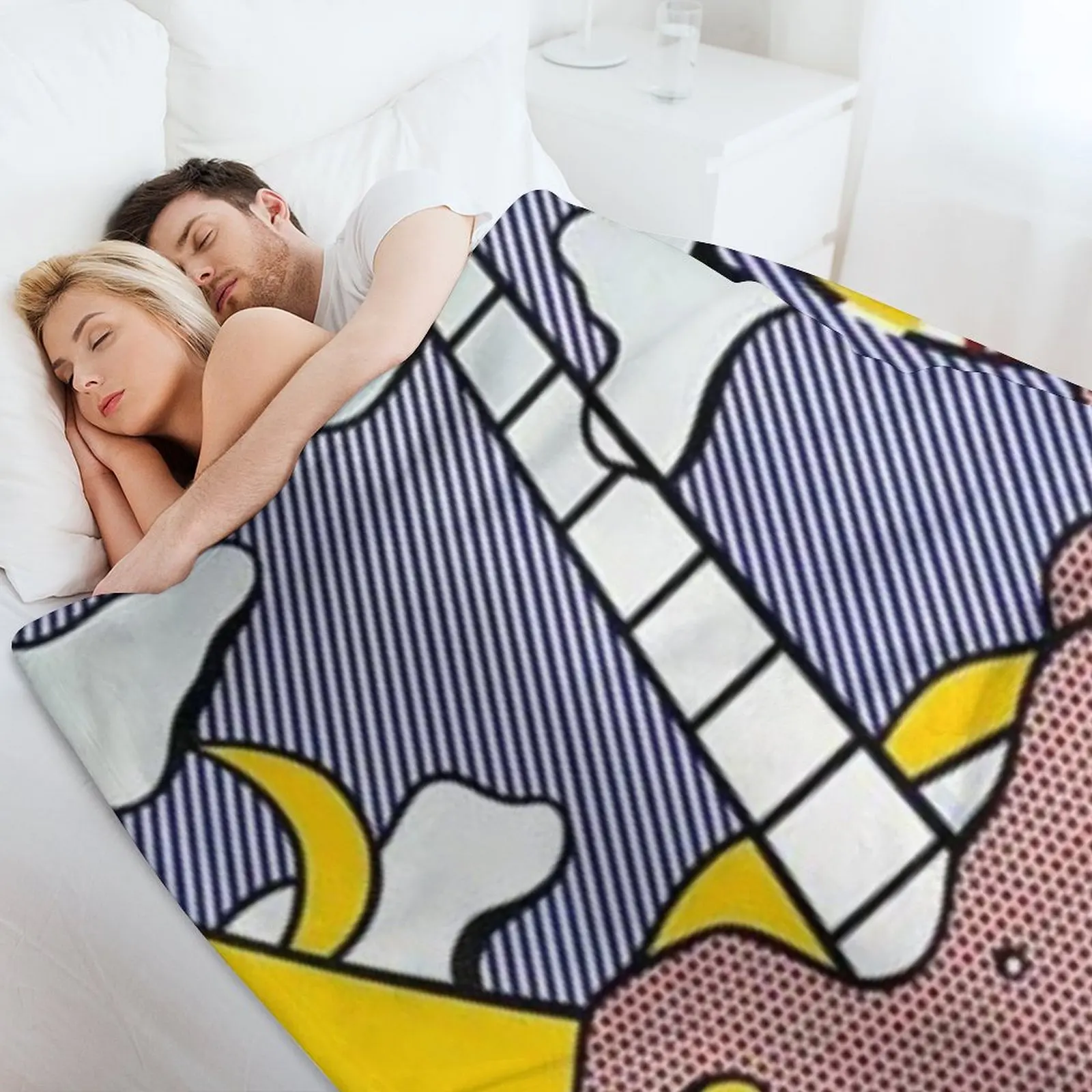 Одеяло телесного цвета на пляже by roy lichtenstein дорожные теплые зимние одеяла