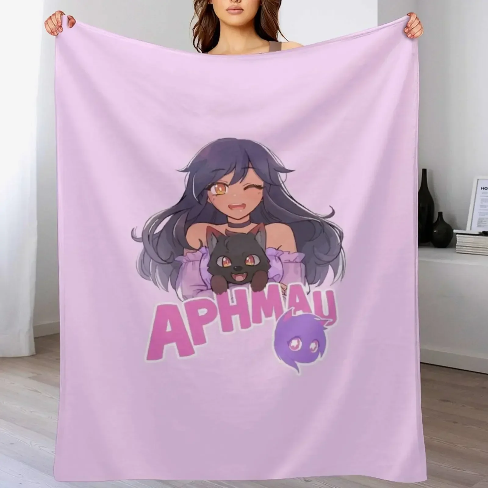 Одеяло с фиолетовым волком Aphmau очень большое туристическое одеяло