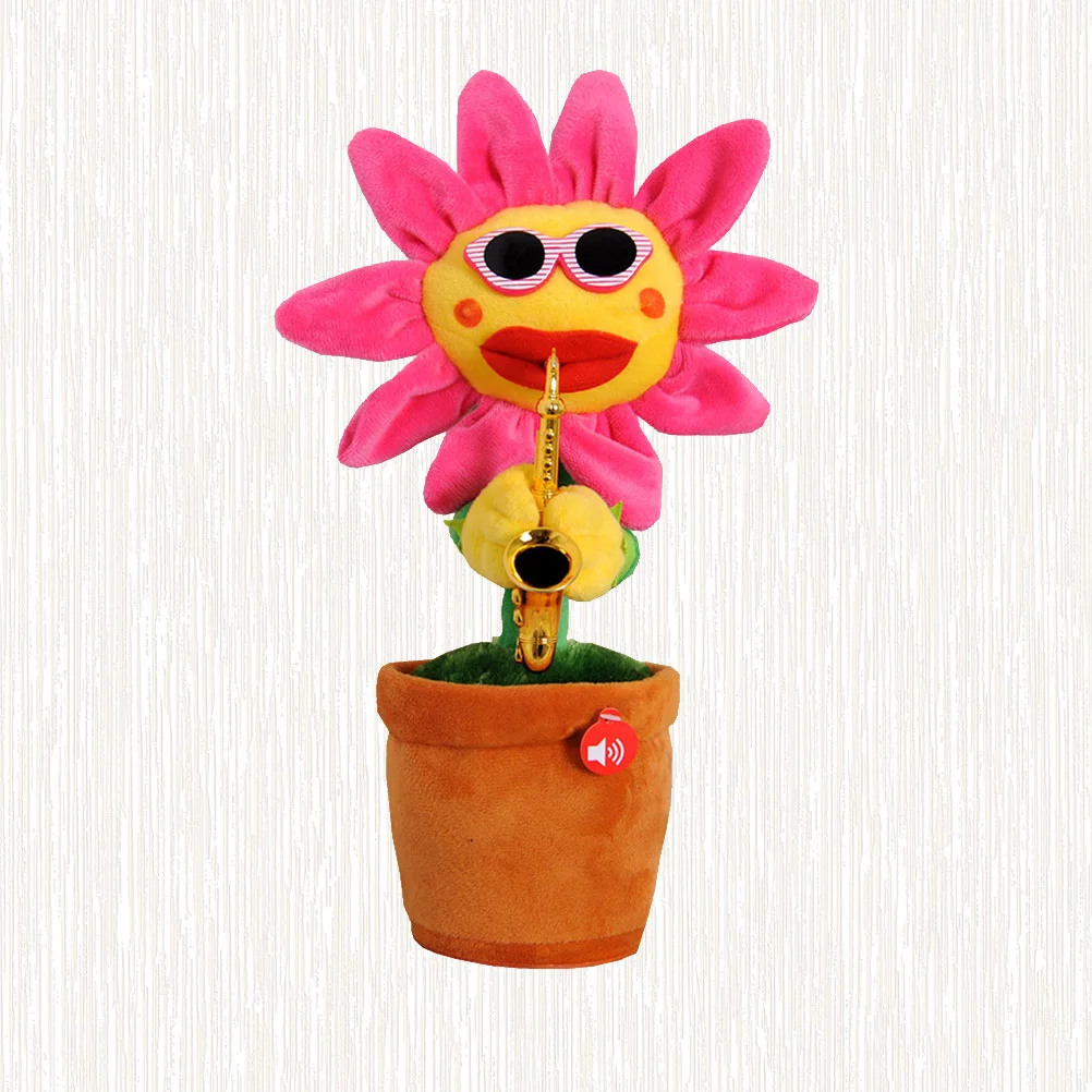 

1pc Plush Toy Durable Creative Sunflower Saxophone Soft Funny Plush Toy Dancing for Family Friends