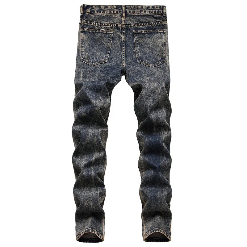 Oversized Jeans Fashion Casual Pants Men's Jeans Ripped Straight-Leg Trousers Nostalgic Washed Denim Men's Trousers