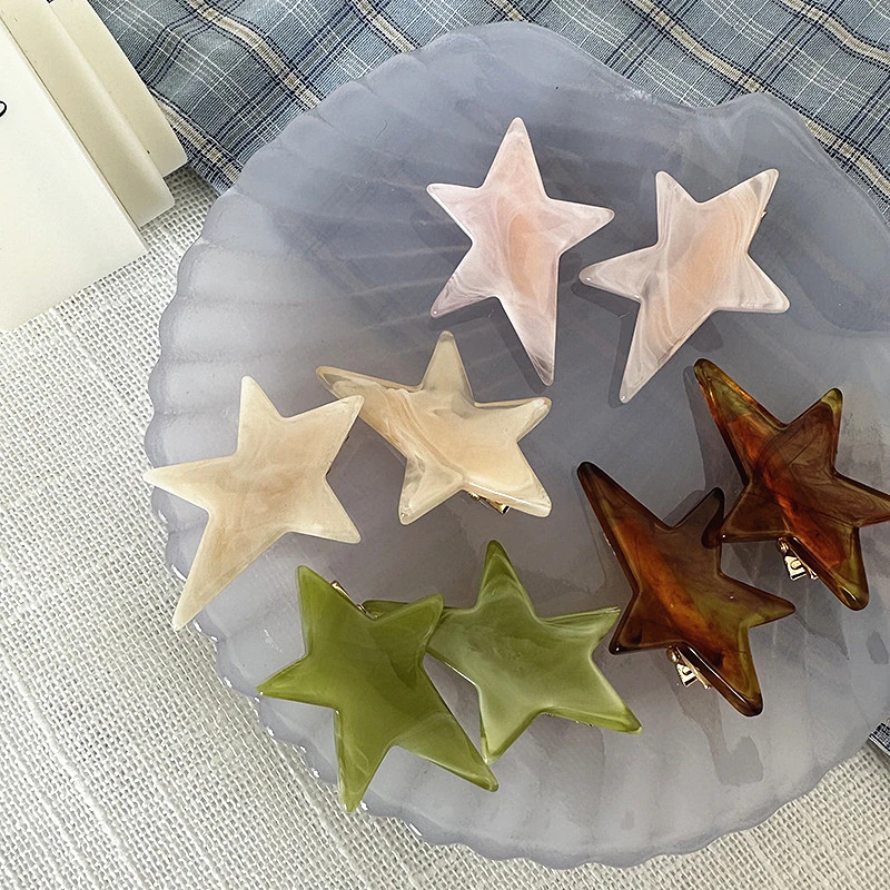 Заколка для волос в виде сердца звезды и пентаграммы