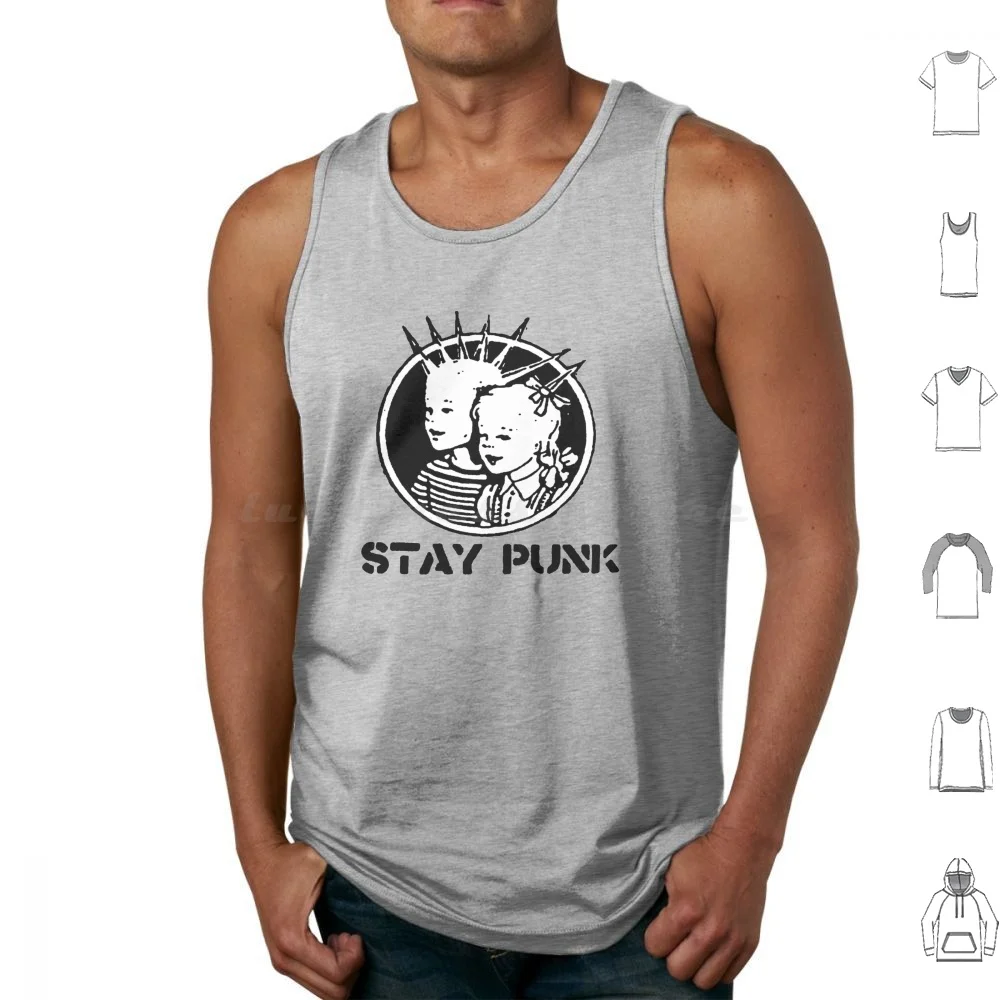

Stay Punk Tank Tops Vest Sleeveless Punk Punk Music 70 80S 90S The Iggy And The Stooges Dead Kennedys Green Day The Alarm The