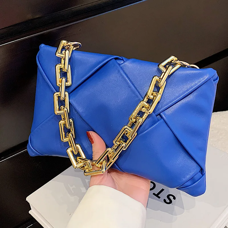 

Women's Clutch Bag Weave Style Leather Crossbody Bags Enveloped Shaped Small Messenger Shoulder Bags Big Sale Female Bag