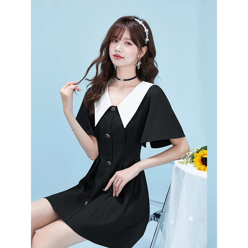 2022 летнее повседневное ТРАПЕЦИЕВИДНОЕ женское мини-платье с коротким рукавом