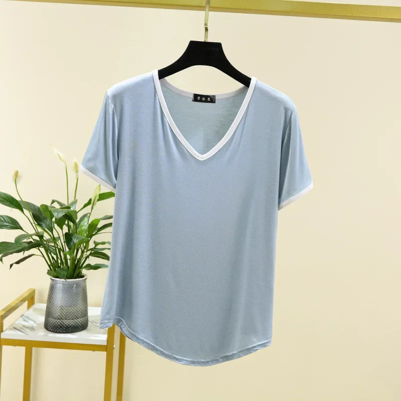 Модальные футболки с короткими рукавами женские летние свободные больших