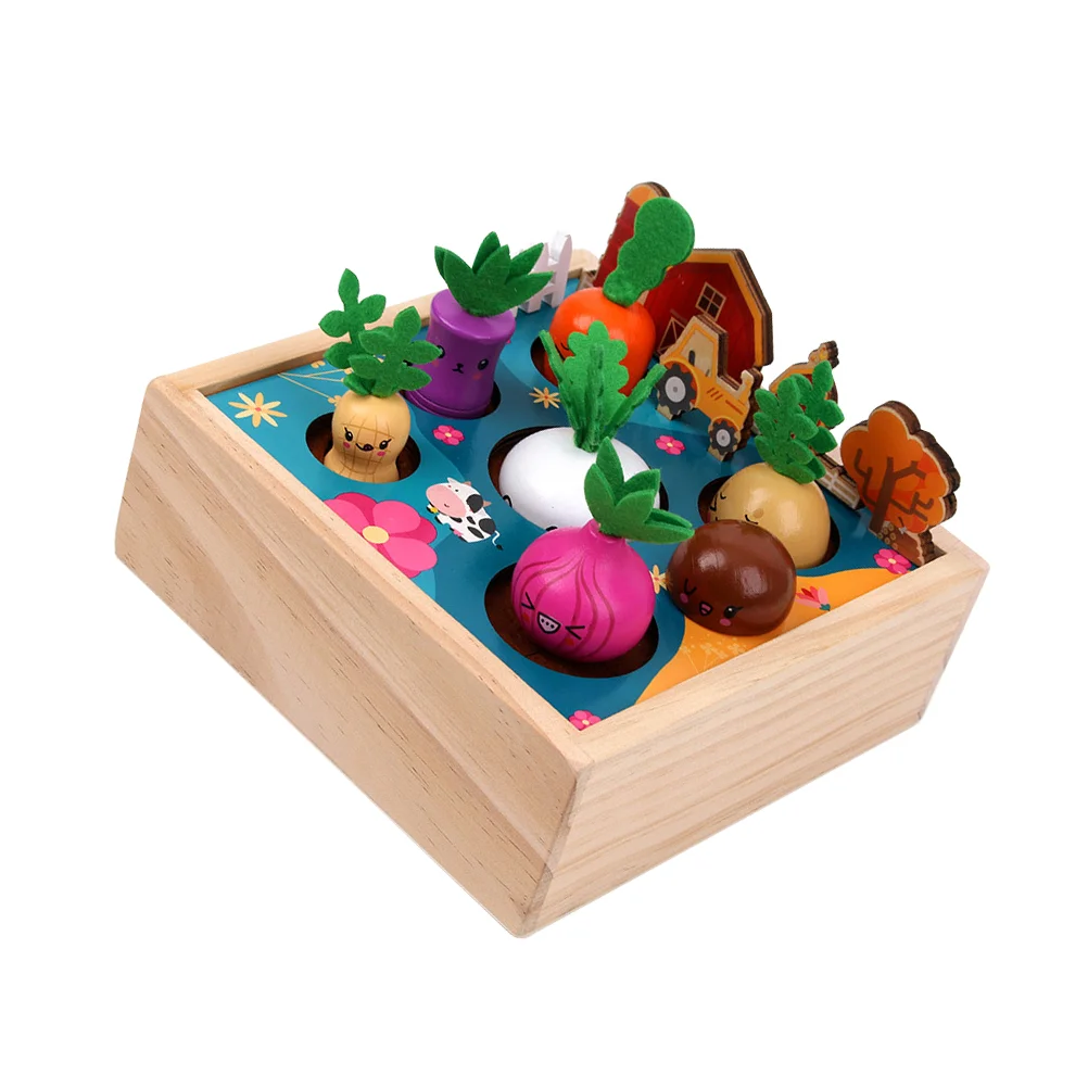 

1 Set Kids Learning Vegetable Learn Wooden Puzzle Children Plaything