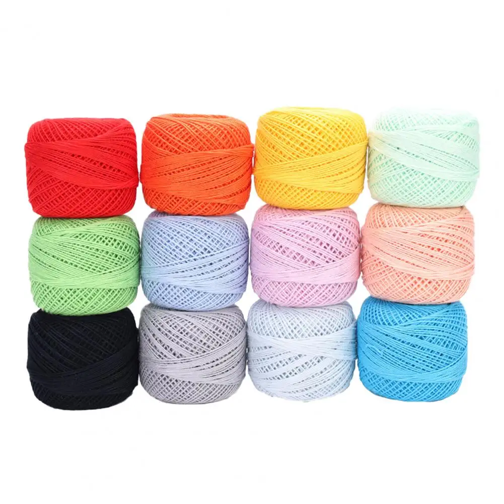 12 шт./пакет вязальная нить группа ярких цветных хлопковых ниток вязальных ручной