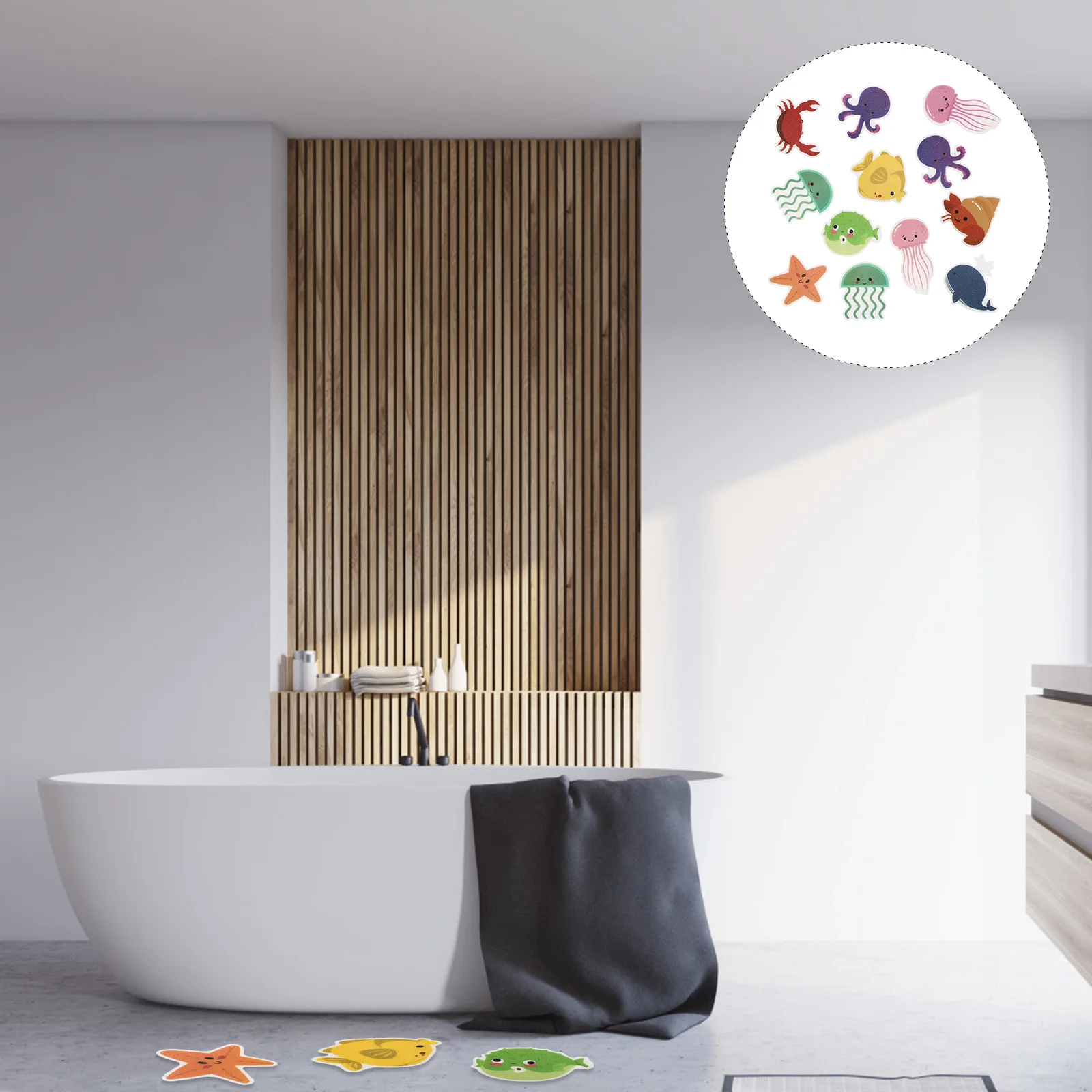 

Stickersbathtub Non Shower Anti Bathroomtub Adhesive Kids Applique Grips Sea Animal Waterproofdecals Bath Floor Mats Textured
