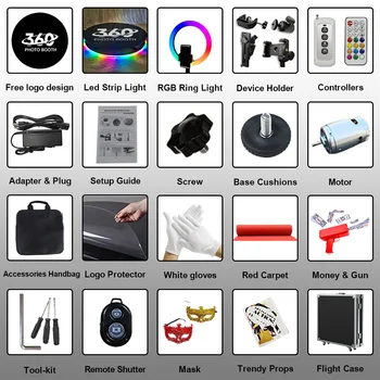 Cabin 360 Photo Booth Machine Automatic Spin 115cm 100cm 80cm with Flight Case for Wedding Party Events 360 Rotating Platform 6