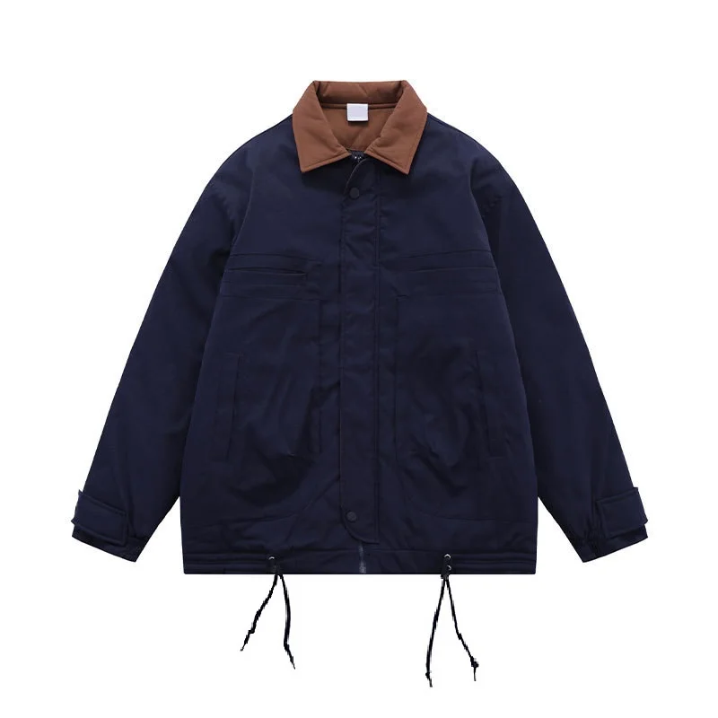 Rainbowtouches Unisex Winter Parkas Warm Thick Windproof Cotton Bomber Cargo Jackets Coat Men Women Solid Color Outwear Parkas