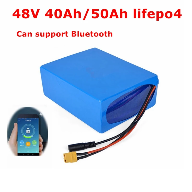 

Литиевая батарея MLG 48 в 50 Ач Lifepo4 48 в 40 Ач Bluetooth BMS APP 16S для скутера, велосипеда, трицикла, лодки, тележки + зарядное устройство 10 А