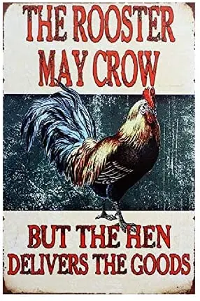 Петух может ворона но курица поставляет репродукцию винтажного вида